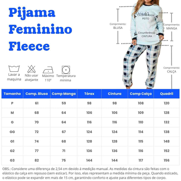 Pijama feminino Adulto Fleece Inverno Plus Size Soft Plush Longo