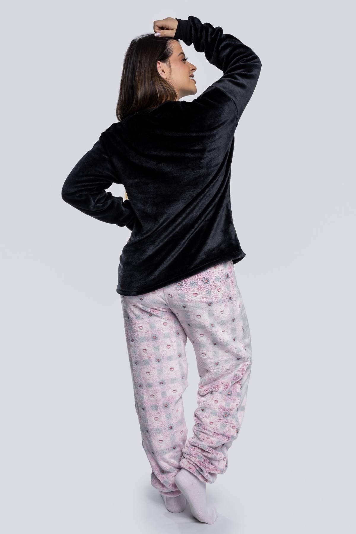 Pijama Inverno Feminino Adulto Fleece Soft Plush